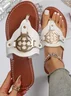 Ladies Spot Flip Flops Pu Shoes Metal Buckle Sandals Hardware Buckle Summer Flat Slippers