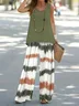 Women Abstract Printing Two-Piece Set Daily Sleeveless Casual Summer Multi-Piece Set Matching Set