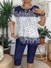 Women Floral Short Sleeve Tee T-shirt Crew Neck Printing Casual Summer Graphic Tee Top