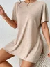 Women Plain Two-Piece Set Daily Half Sleeve Casual Summer Top With Pants Matching Set