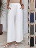 Women Plain Long Elastic Waist Pants Casual Spring/Fall Trousers