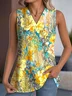 Women Sleeveless Tank Top Camisole Summer Floral V Neck Daily Casual Top