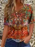 Women Floral Short Sleeve Tee T-shirt Crew Neck Printing Casual Summer Graphic Tee Top