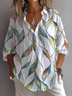 Women Floral Long Sleeve Shirt Spring/Fall Printing Shirt Collar Daily Casual Top