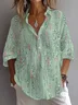 Women Abstract Long Sleeve Shirt Spring/Fall Printing Shirt Collar Daily Casual Top