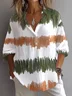 Women Abstract Long Sleeve Shirt Spring/Fall Printing Shirt Collar Daily Casual Top