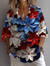 Women Floral Long Sleeve Shirt Spring/Fall Printing Shirt Collar Daily Casual Top