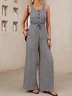 Women Geometric V Neck Sleeveless Casual Summer Jumpsuit