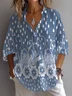 Women Floral Long Sleeve Shirt Spring/Fall Shirt Collar Daily Casual Top