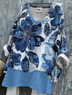 Women Floral Long Sleeve Blouse Spring/Fall Printing V Neck Daily Casual Top
