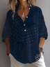 Women Abstract Long Sleeve Shirt Spring/Fall Printing Shirt Collar Daily Casual Top