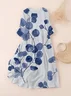Women Floral Three Quarter Sleeve Spring/Fall Printing Dress Crew Neck Daily Casual Maxi Classic H-Line Dress
