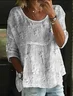 Women Floral Half Sleeve Shirt Summer Printing Crew Neck Daily Casual Top