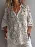 Women Floral Long Sleeve Shirt Spring/Fall Printing Shirt Collar Daily Casual Top
