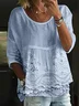 Women Floral Half Sleeve Shirt Summer Printing Crew Neck Daily Casual Top