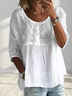 Women Floral Half Sleeve Shirt Summer Printing Crew Neck Daily Casual Top