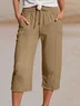 Women Plain Capris Pants Casual Summer Trousers