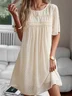 Women Polka Dots Short Sleeve Summer Split Joint Dress V Neck Daily Vintage Mini Classic A-Line Dress