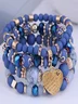 Best-selling Bohemian Alloy Love Pendant Multi-layer Elastic Rope Beaded Bracelet