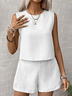 Women Plain Printing Two-Piece Set Daily Sleeveless Casual Summer Multi-Piece Set Matching Set