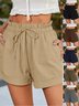 Women Plain Shorts Straight Pants Casual Summer Shorts