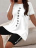 Women Floral Printing Two-Piece Set Daily Short Sleeve Casual Summer Top With Pants Matching Set