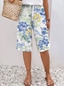 Women Floral Fifth Pants Pants Casual Summer Trousers