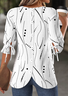 Women Striped Half Sleeve Shirt Summer Crew Neck Daily Casual Top