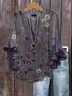 Women Floral Half Sleeve Shirt Summer Printing V Neck Daily Casual Top