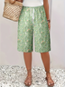 Women Floral Fifth Pants Pants Casual Summer Trousers