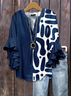 Women Abstract Half Sleeve Shirt Summer Printing V Neck Daily Casual Top