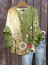 Women Floral Half Sleeve Shirt Summer Printing V Neck Daily Casual Top