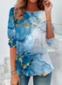 Women Abstract Long Sleeve Tee T-shirt Crew Neck Printing Casual Spring/Fall Graphic Tee Top
