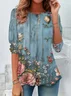 Women Floral Long Sleeve Tee T-shirt Crew Neck Printing Casual Spring/Fall Graphic Tee Top