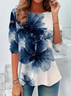 Women Floral Long Sleeve Tee T-shirt Crew Neck Printing Casual Spring/Fall Graphic Tee Top
