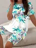 Women Floral Printing Two-Piece Set Daily Short Sleeve Casual Summer Top With Pants Matching Set
