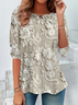 Women Floral Long Sleeve Tee T-shirt Crew Neck Printing Casual Spring/Fall Tunic Top