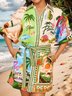 Women Tropical Short Sleeve Summer Printing Dress Stand Collar Daily Vintage Mini Tank A-Line Dress