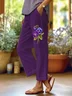Women Floral Long Pants Casual Spring/Fall Trousers