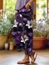 Women Floral Long Pants Casual Spring/Fall Trousers