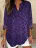 Women Floral Long Sleeve Blouse Spring/Fall Printing V Neck Daily Casual Top