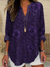 Women Floral Long Sleeve Blouse Spring/Fall Printing V Neck Daily Casual Top