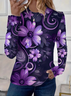 Women Floral Long Sleeve Tee T-shirt Crew Neck Printing Casual Spring/Fall Graphic Tee Top