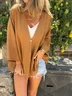 Women Plain Spring/Fall Cover-up Vintage Split Joint Lightweight Cardigan