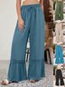 Women Plain Long Elastic Waist Pants Casual Spring/Fall Trousers