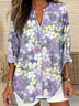 Women Floral Long Sleeve Blouse Spring/Fall Printing V Neck Daily Casual Top