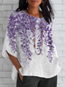 Women Floral Half Sleeve Tee T-shirt Crew Neck Casual Summer Top