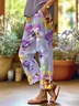 Women Floral Long Pants Casual Spring/Fall Trousers