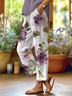 Women Floral Long Pants Casual Spring/Fall Trousers