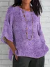 Women Floral Half Sleeve Tee T-shirt Crew Neck Casual Summer Top